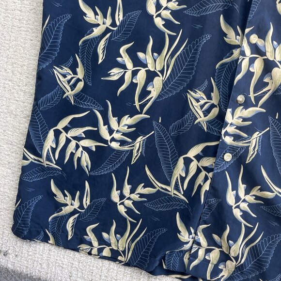 Cache Creek Hawaiian Aloha Shirt Men’s XL Floral Palm Tree AOP Blue / White Read - Picture 6 of 14